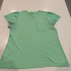 St. John's Bay Light Green Eyelet Sleeve Top